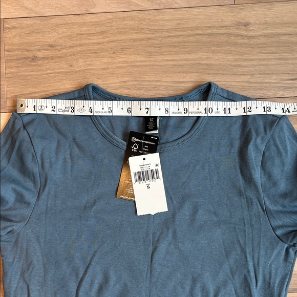 NWT Ralph Lauren Classic Long Sleeve Crew Neck Top in Dusty Blue Size S - Picture 7 of 9